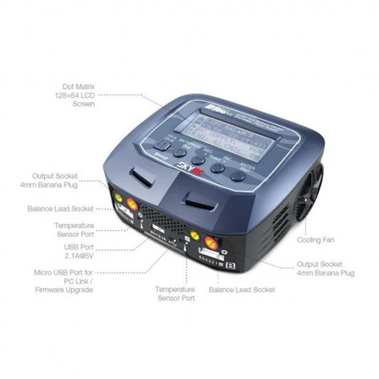 SkyRC D100 V2 AC/DC Dual Balance Charger / Discharger / Power Supply 4 SkyRC D100 V2 AC/DC Dual Balance Charger / Discharger / Power Supply - Image 2